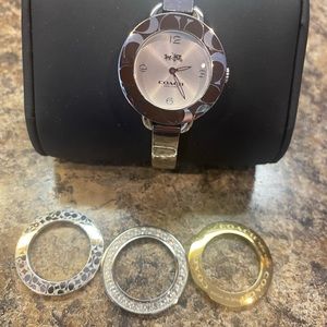 Coach watch with interchangeable bezels
